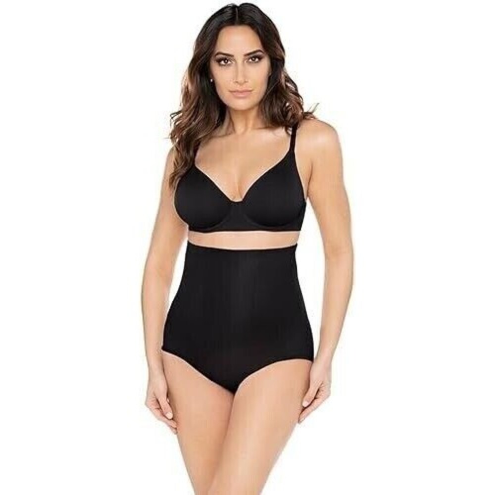 NWT Miraclesuit BLACK Shape With An Edge Hi-Waist Brief, US Large - Picture 2 of 8